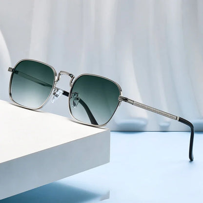 Ochelari de soare metalici, pătrați și ovali, la modă, retro, pentru bărbați și femei, personalizați, rezistenți la raze UV, ochelari de vedere de lux, design UV400