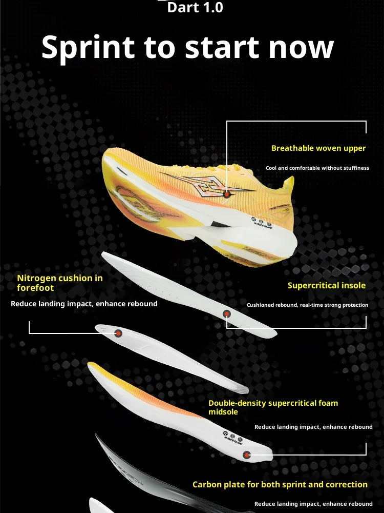 CIERSES MFXZG carbon plate marathon running racing shoes professional package support shock absorber ultra-light sports shoes