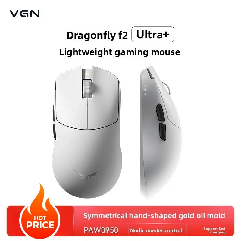 VGN Dragonfly F2 ProMax/Ultra Esports Gaming Mouse 42000DPI 0.125ms For Csgo Latency Wired/Wireless Dual 8K 3-mode PAW3395/3950