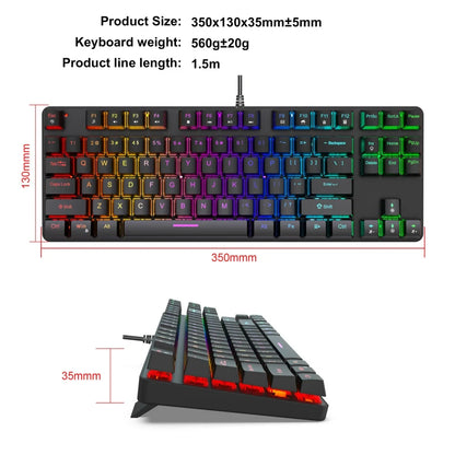New Computer Keyboard Waterproof Portable Gaming Keyboard Backlit Ergonomics Colorful Keyboard Computer Accessories 87 Keys Usb