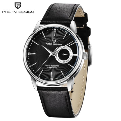 PAGANI DESIGN Herren-Freizeit-Quarzuhr, leichter Luxus, vielseitig kombinierbar, beschichtetes Glas, wasserdicht, Edelstahlzifferblatt, Datumsanzeige