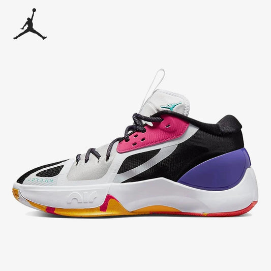 Nike genuine JORDAN men's comfortable shock-absorbing mid top practical basketball shoes DH0248-130