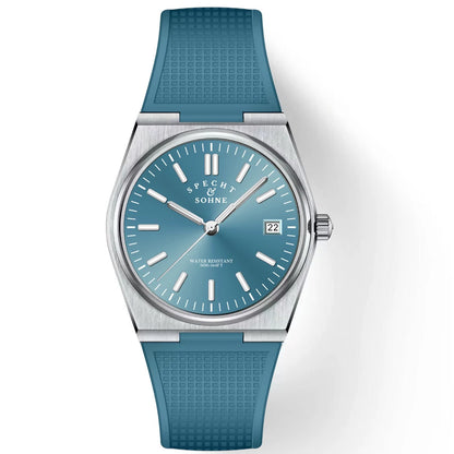 2025 SPECHT&SOHNE New Rubber Strap Fashion Quartz Watches For Men Stainless Steel Watch Ice Blue Luminous Sapphire Crystal 5BAR