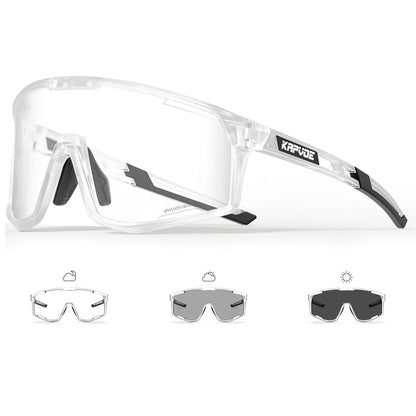 KAPVOE Ochelari UV400 pentru bărbați și femei, pentru ciclism de șosea, sporturi montane, activități în aer liber, ochelari de soare fotocromatici pentru ciclism, ochelari de bicicletă