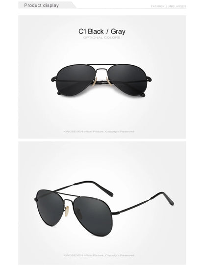Ochelari de soare KINGSEVEN Pilot Alloy, polarizați, UV400, antireflex, cu ramă integrală, lentile Parsnip, pentru femei, ochelari retro de lux