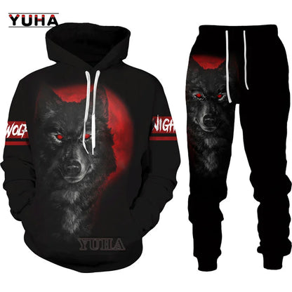 Hoodies de Outono com Leão e Lobo, Pele de Tigre Branco, Impressão 3D Integral, Sweatshirt de Homem Unissexo com Fecho, Casaco Casual de Pulôver