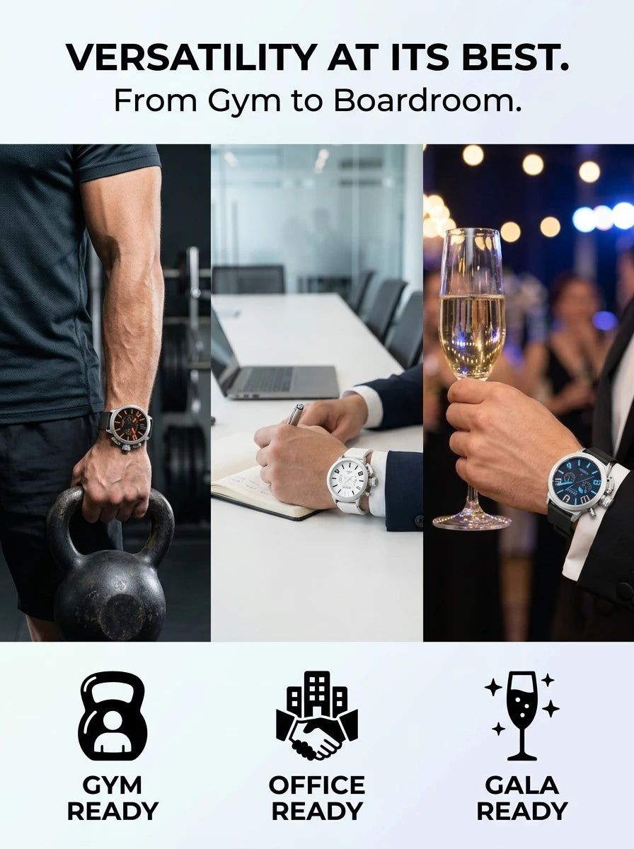 U-Boat Classico 1001 Style Men's Watch Big Dial Stainless Steel Case Rubber Band Luminous Waterproof 1001M Sports Wristwatch