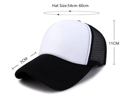 Unisex Cap Casual Plain Mesh Baseball Cap Adjustable Snapback Hats For Women Men Hip Hop Trucker Cap Streetwear Dad Hat