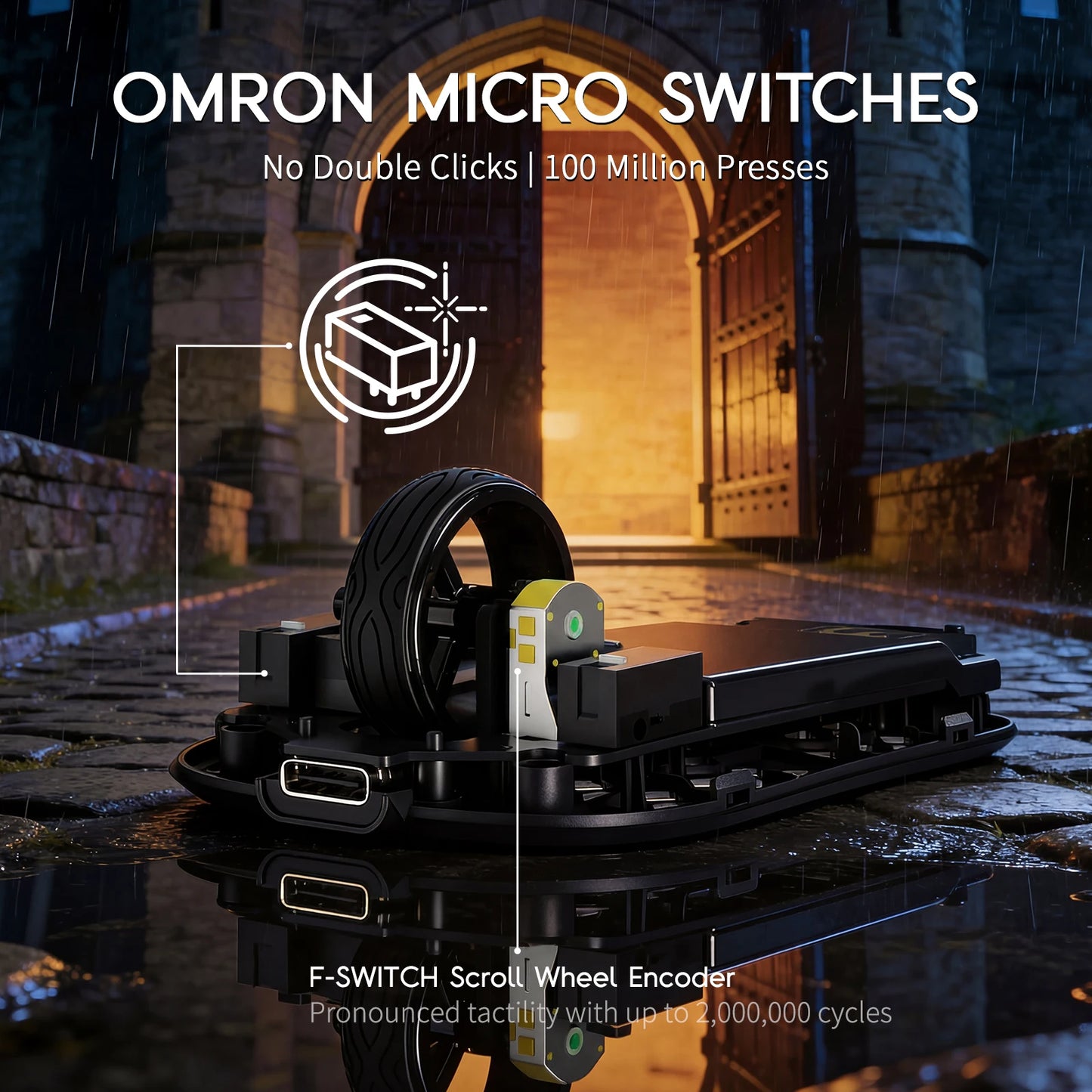 Bezdrátová herní myš MAMBASNAKE M2 Ultra-Lightweight, snímač PAW3395PRO 40000 DPI, 41g karbonové vlákno, tri-mode