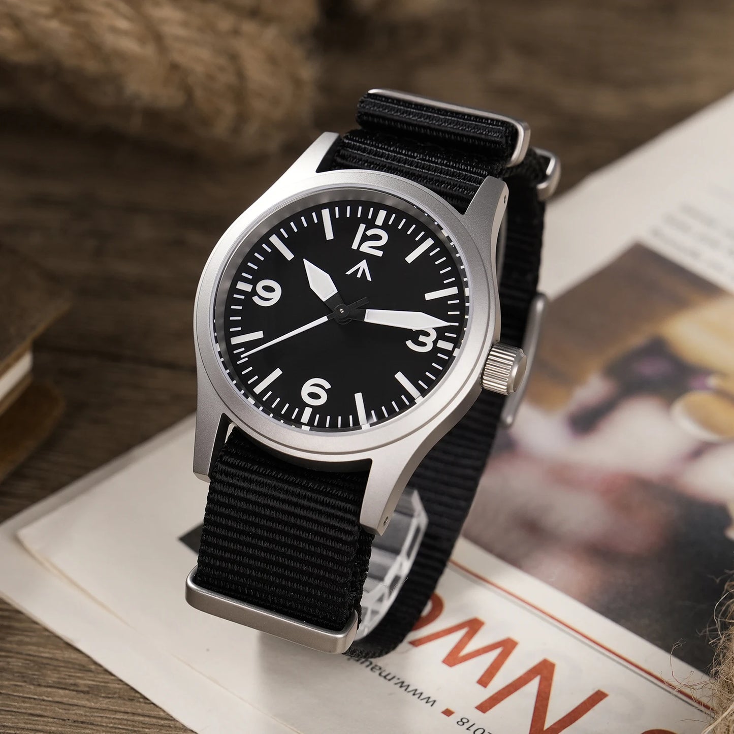 Militado ML05 Military Watch VH31 Sweep Movement Domed Sapphire Crystal Wristwatch High Clear AR Coating 38mm Vintage Watches