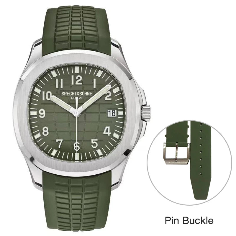 Specht & Söhne Brand Automatic Mechanical Watches Sports Wristwatches Green Sapphire Luminous 50M Waterproof Men's Watch