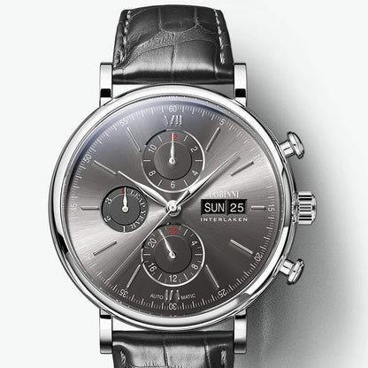 Luxury Brand Switzerland LOBINNI Perpetual Calendar Seagull Automatic Mechanical Men's Watches Sapphire Multi-function L13019-11