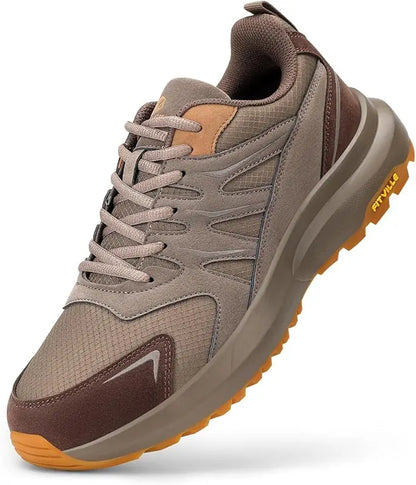 FitVille Extra Wide Sneakers For Men Hiking Walking Shoes Wide Toe Box Lightweight Running Shoe For Flat Feet With Arch Support