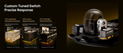 Rato sem fios ATK Blazing Sky X1 V2 Ultimate Dual Mode, leve, PAW3950 Ultra Dual 8K HZ, baixa latência, ergonomia personalizada