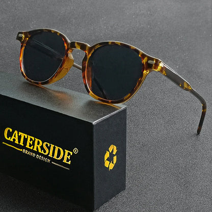 Ochelari de soare rotunzi polarizați Catside pentru bărbați, ramă TR, inserție centrală, brațe, set de ochelari de soare pentru femei, stil retro, pentru șofat, pescuit, punk, protecție UV400
