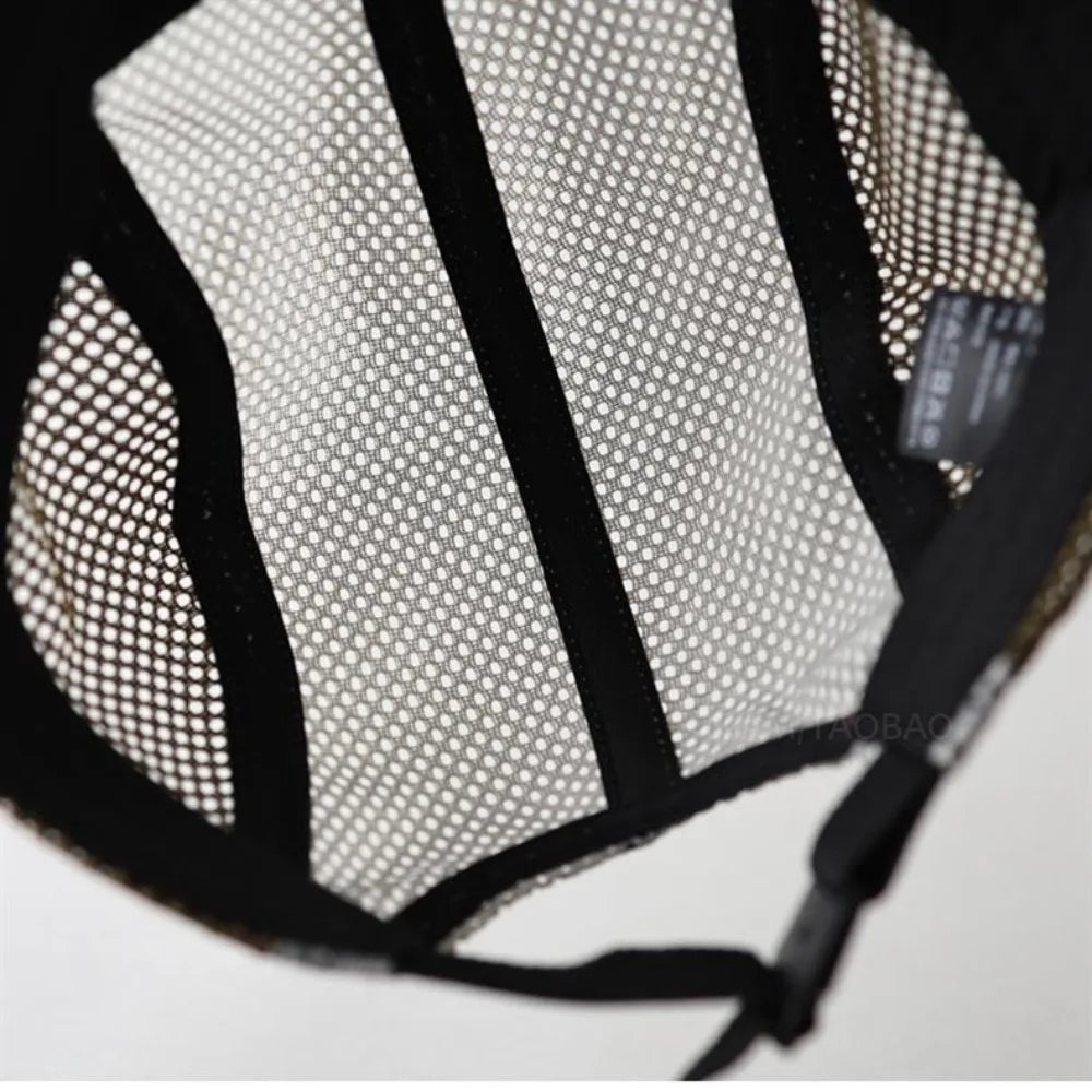 Fashion Retro Mesh Baseball Cap 5 Panel Flat-brimmed Sun Visor Cap Breathable Adjustable Quick-drying Hat Unisex
