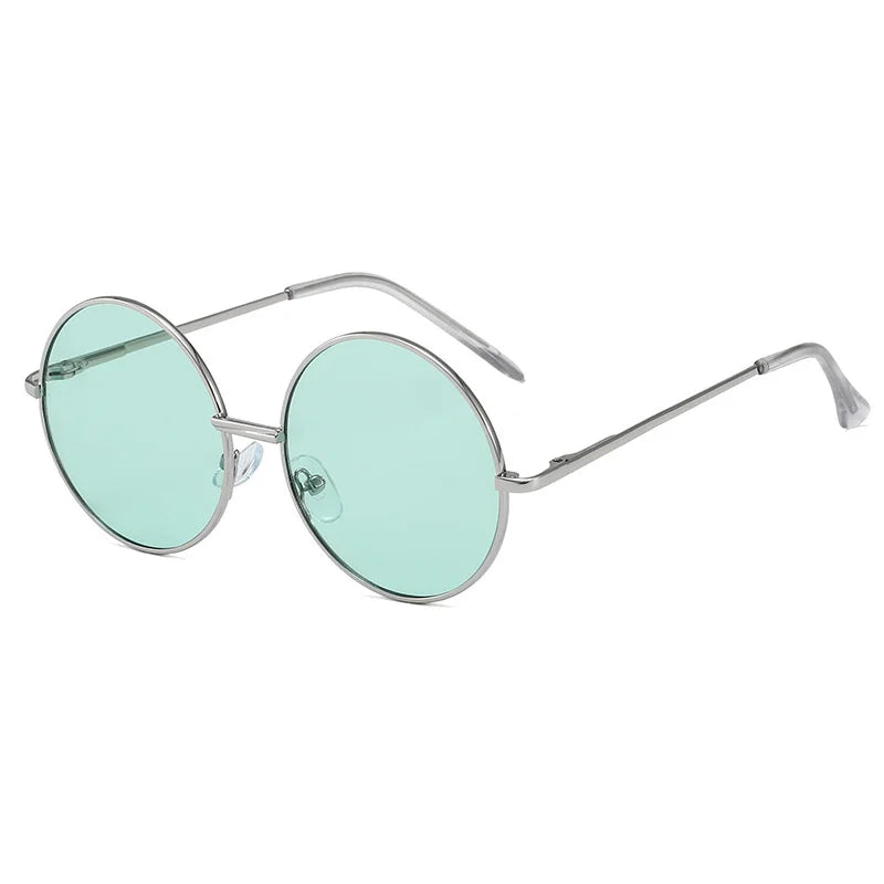 Ochelari de soare pentru copii cu ramă metalică, rotunzi, simpli, cu protecție împotriva razelor ultraviolete, ochelari pentru copii