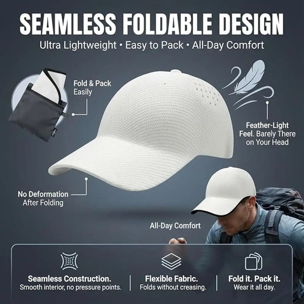 New Design Seamless Baseball Cap Quick Drying Packable Sports Hat Polyester Breathable Outdoor Hat