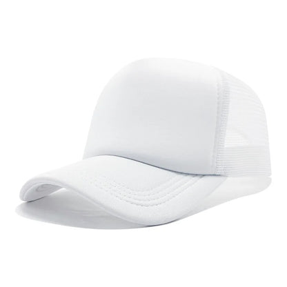 Sponge Mesh Baseball Cap - Unisex Solid Color Trucker Hat Adjustable UV Protection Fashion Breathable Snapback Sun Hat