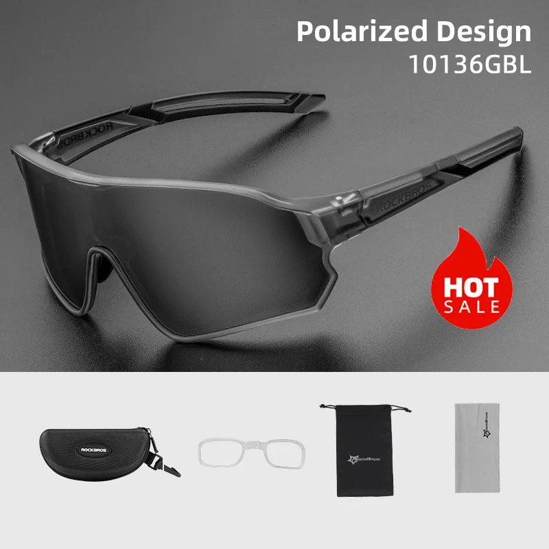Ochelari de soare polarizați ROCKBROS, ochelari de protecție pentru sport, ochelari pentru bicicletă, drumeții în aer liber, camping, golf, ochelari de ciclism, UV400