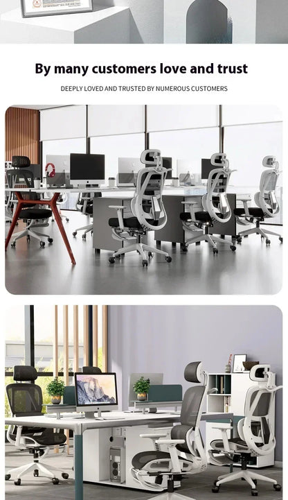 Gaming Chair Office Desk Ergonomic Computer Adjustable Armrests 3D Headrest Chair Lift Chair Back Can Tilt Back with Foot Pedals