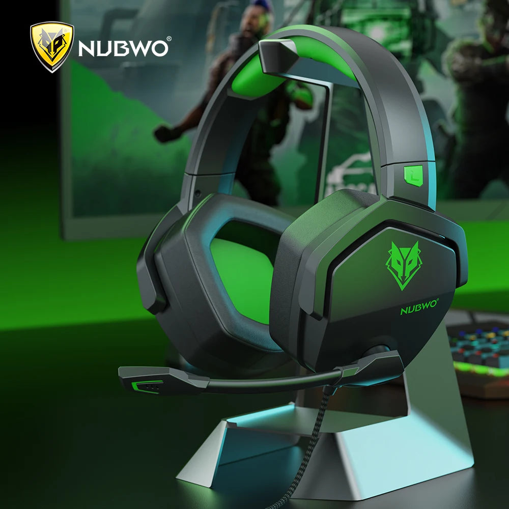 Casque de jeu NUBWO N16 – Micro antibruit, son stéréo et casque de jeu au design confortable pour PS5, PS4, Xbox One
