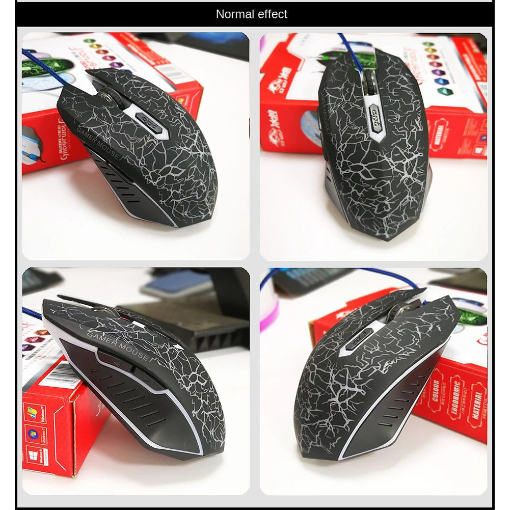 2400 DPI USB Wired Gaming Mouse LED Backlit Professional Gamer Mice Ergonomic Computer Mouse for PC Laptop Macbook