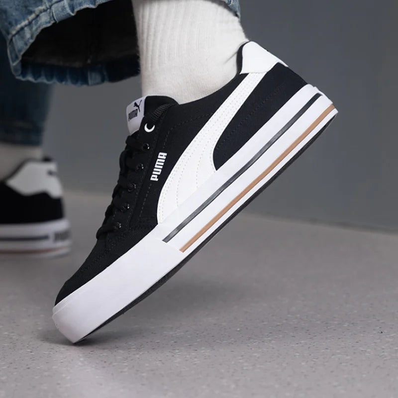 PUMA Court Classic Vulc FS Unisex 2026 Nouvelles baskets décontractées basses Noir Blanc 396353-03