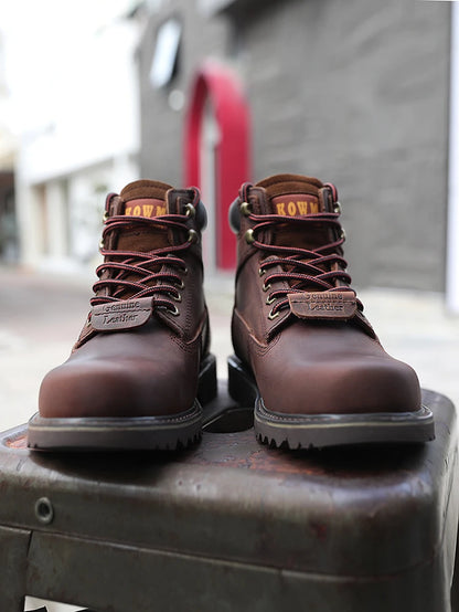 KOWM Cowhide Outdoor Men Hiking Shoes Waterproof Tactical Desert Shoes Hunting Boots Snow Boots Fur Sneakers Women Trekking Shoes