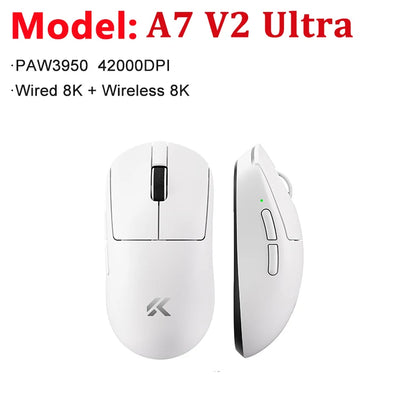 MCHOSE A7 V2 Ultra / Pro lätt trådlös gamingmus Dual 8000Hz PAW3950 TI 42000DPI för PC och e-sportspelare