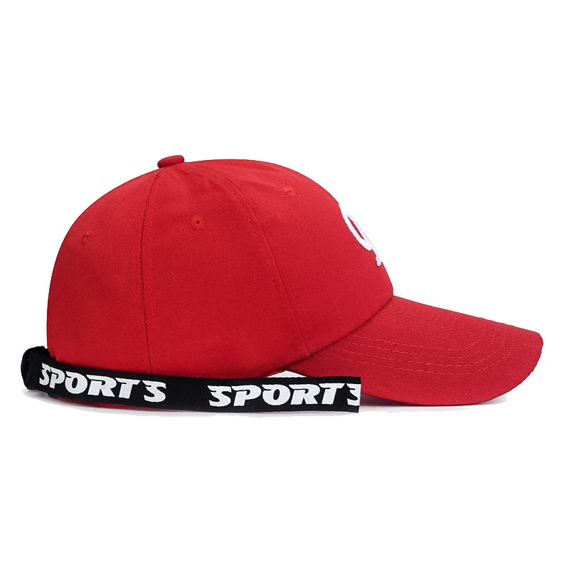 R letter Ribbon Embroidery Cotton Adjustable Hard Top Baseball Cap Sun Hat Trucker Hats Hip Hop Caps