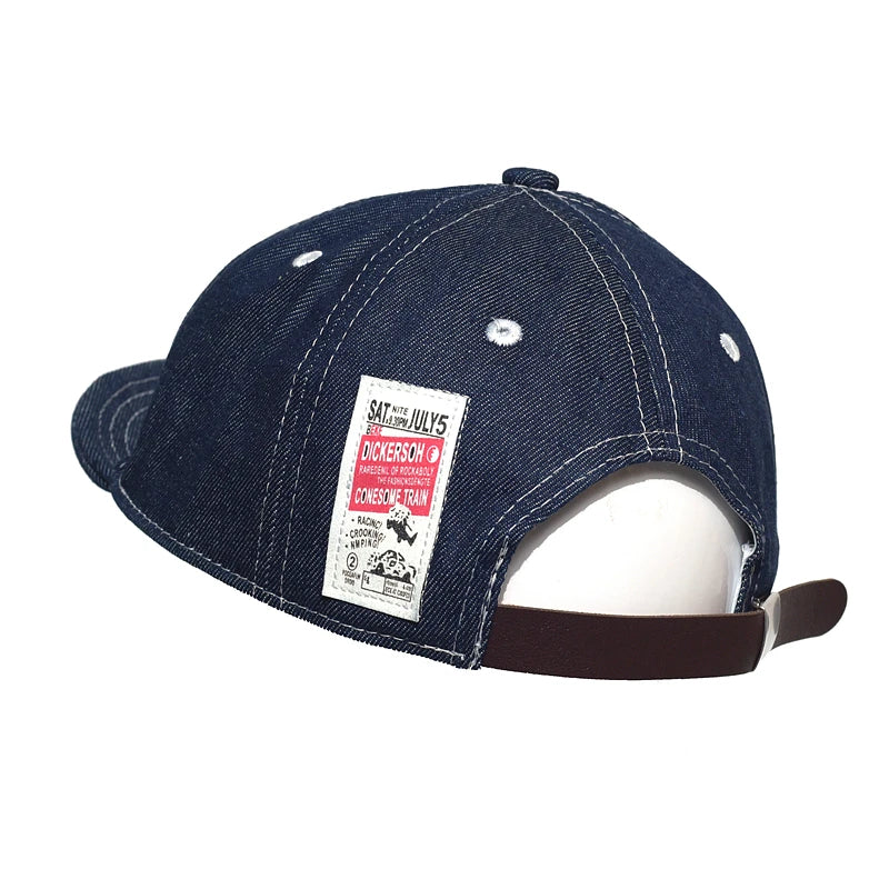 Four Seasons Fashion Short Brim Denim Baseball Cap Men Women Dad Hat Adjustable Trucker Style Low Profile Caps