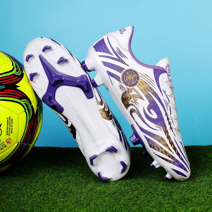 Men Soccer Cleats Comfortable Breathable Boys Football Shoes Lightweight Anti-Slip Training Boots for Grass Turf Outdoor Sports