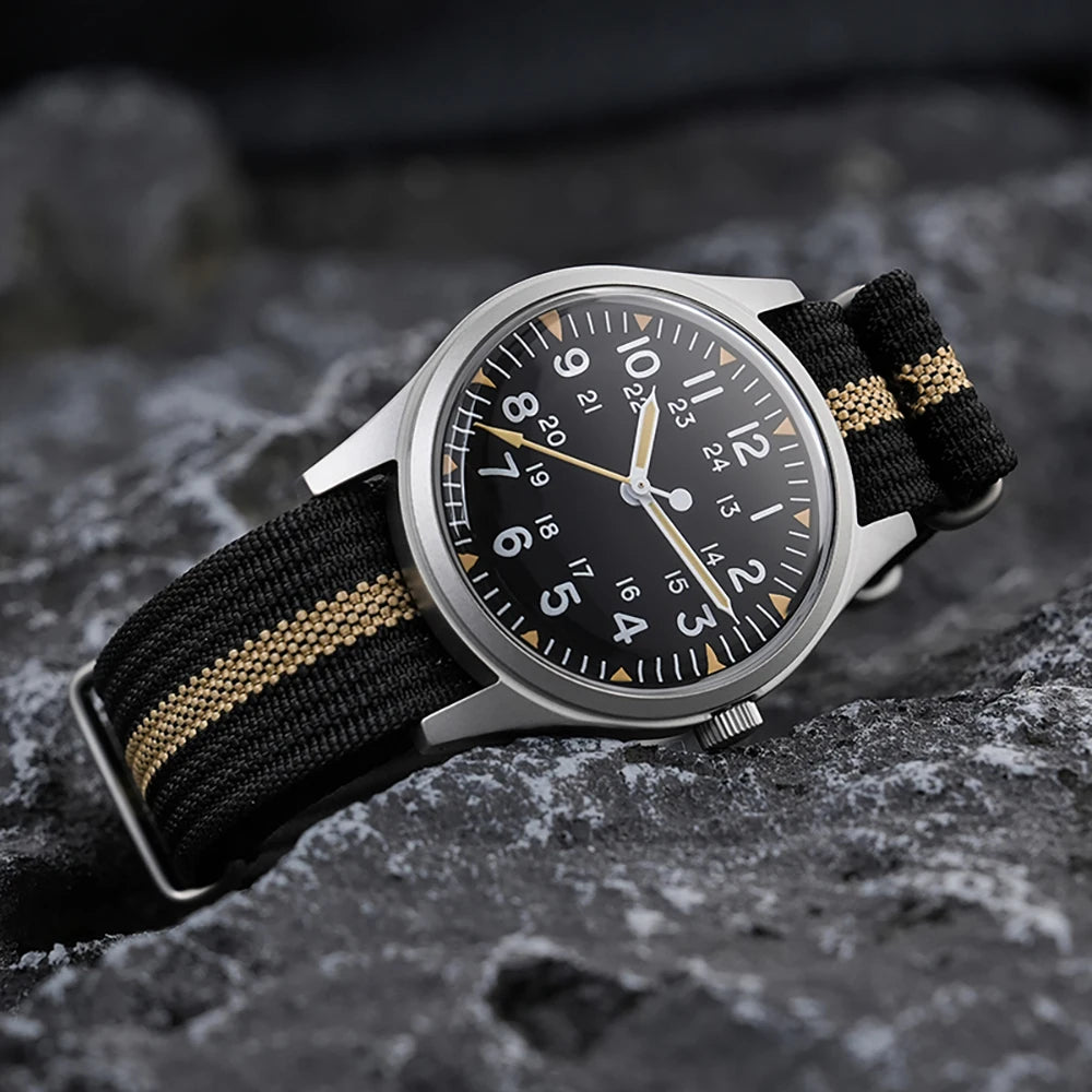 Militado ML07 Quartz Watches VH31/Miyota 2035 Movement Domed Sapphire Crystal Military Watch 100m Waterproof Luminous Mens Watch