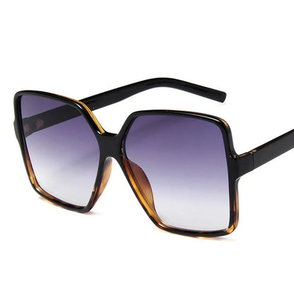 Ochelari de soare oversize pentru femei, din plastic cu efect de gradient, de marcă, de designer, pentru femei, UV400