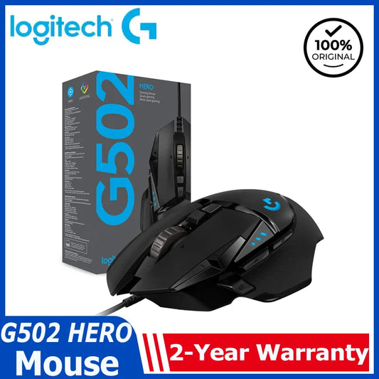 Logitech G502 HERO vysokovýkonná káblová herná myš, senzor HERO 25K, 25,600 DPI, RGB, nastaviteľné závažia, 11 tlačidiel, myš pre PC/Mac