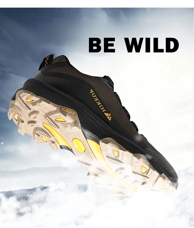 HIKEUP Outdoor Running Shoes Men Women Anti-Skid Hiking Camping Sports Trail Male Safety Footwear Comfort Trekking Sneakers