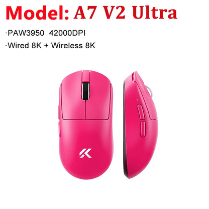 MCHOSE A7 V2 Ultra / Pro lätt trådlös gamingmus Dual 8000Hz PAW3950 TI 42000DPI för PC och e-sportspelare