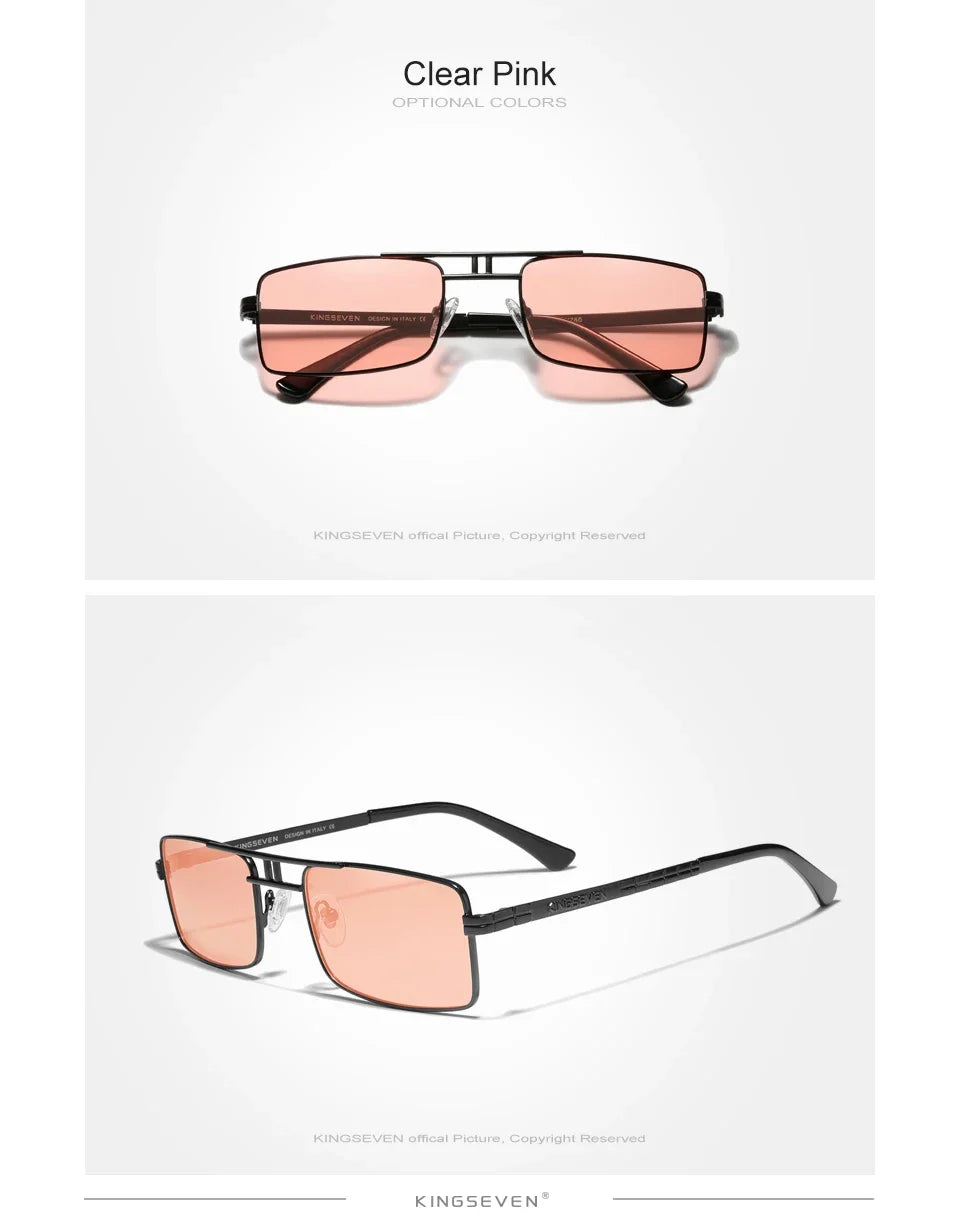 Ochelari de soare cu ramă dreptunghiulară pentru bărbați marca KINGSEVEN, cu lentile polarizate, ochelari de modă pentru șofat, protecție UV400