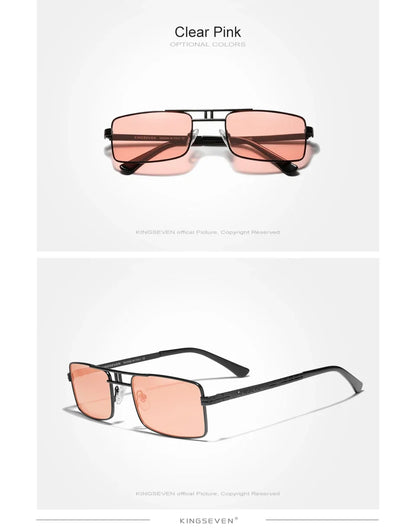 Ochelari de soare cu ramă dreptunghiulară pentru bărbați marca KINGSEVEN, cu lentile polarizate, ochelari de modă pentru șofat, protecție UV400