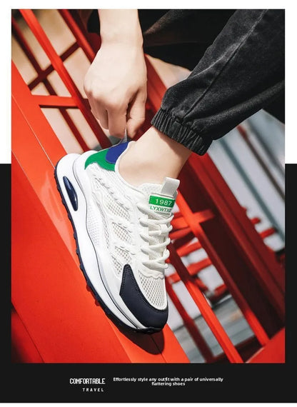 Men's Summer 2025 New Soft Bottom Breathable Mesh Sports Shoes Casual Versatile White Sneakers Lightweight Comfortable Runnin...