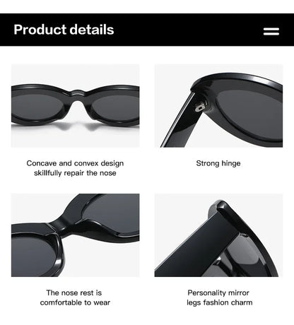 JNPCXI Ochelari de soare pentru femei, model „Cat Eye” supradimensionat, la modă, cu dungi verzi, stil retro, protecție UV400; ochelari de soare ovali pentru bărbați, la modă