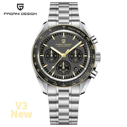 PAGANI DESIGN 2026 New Mens Watches Panda Moon Watch Luxury Quartz Watch For Men Automatic Date Sport Chronograph Wristwatch Men