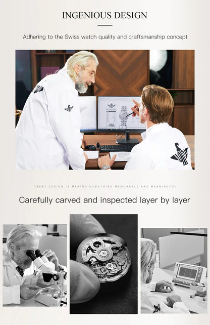 OUPINKE 3175 Women Watches Luxury Elegant Skeleton Automatic Mechanical Watches For Woman 50M Waterproof Bracelet Necklace Set
