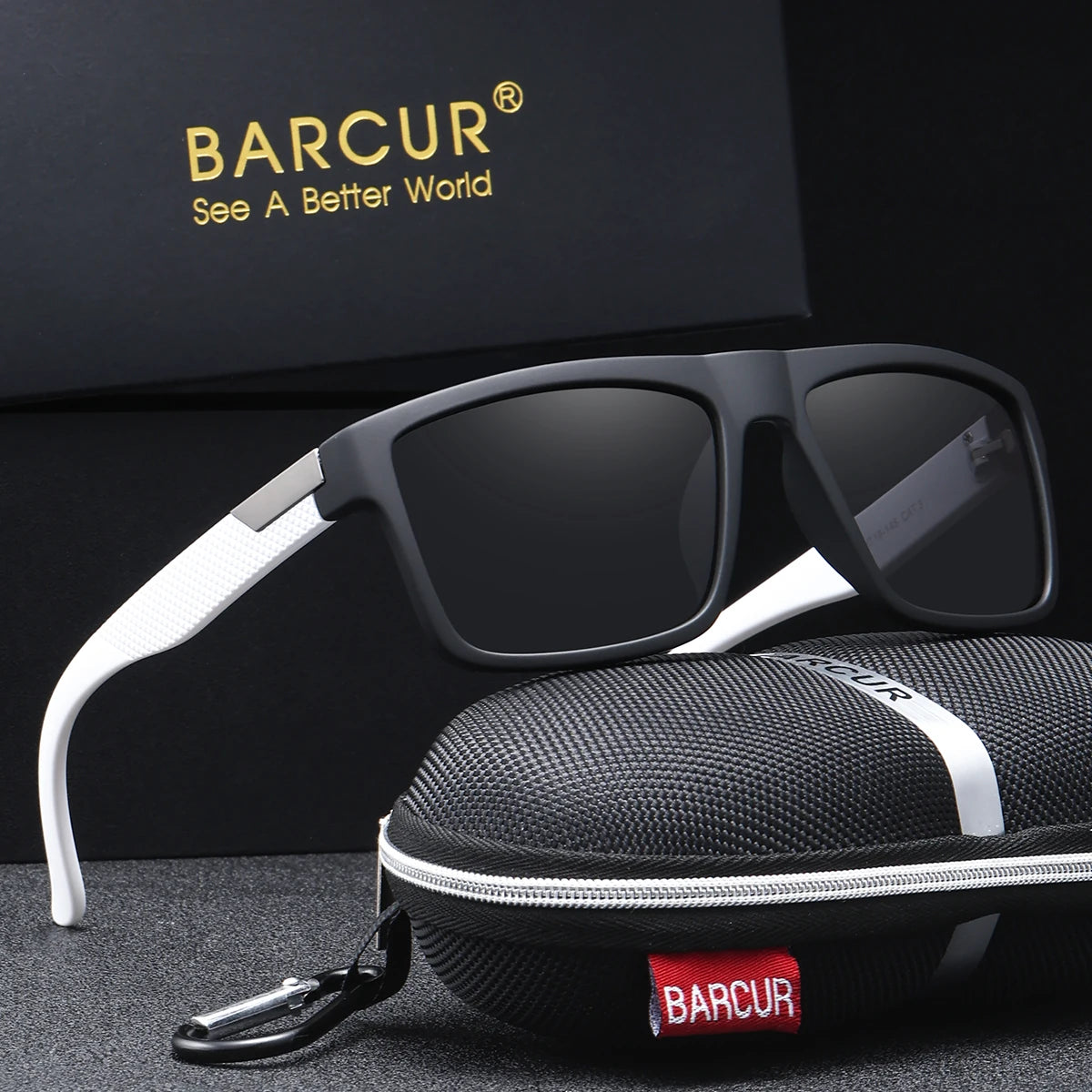 BARCUR Ochelari de soare simpli și confortabili, în stil business, pentru călătoriile zilnice, cu protecție UV, ambalaj de marcă