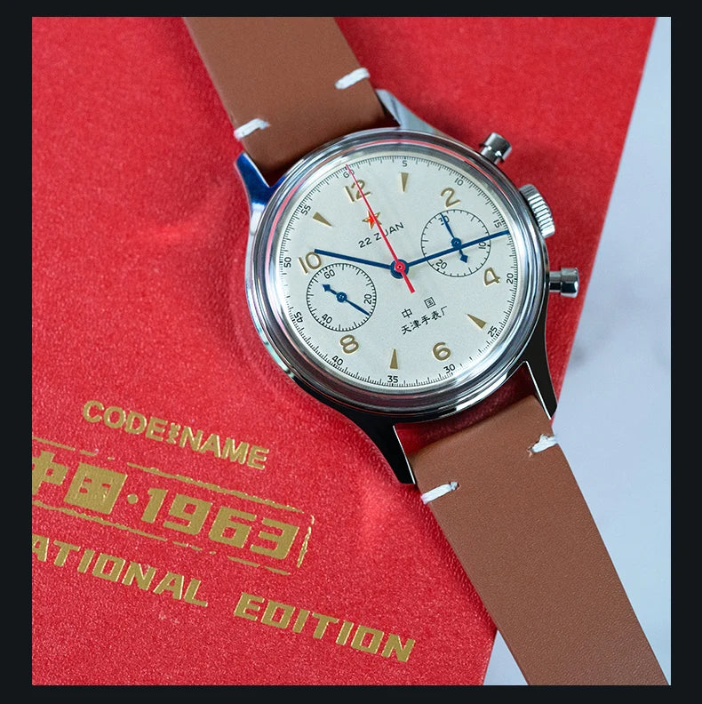 Seagull 1963 International Edition Orologio Meccanico da Uomo da Pilota ST1901 Cronografo Retrò da Polso Aviazione Air Force Nuovo