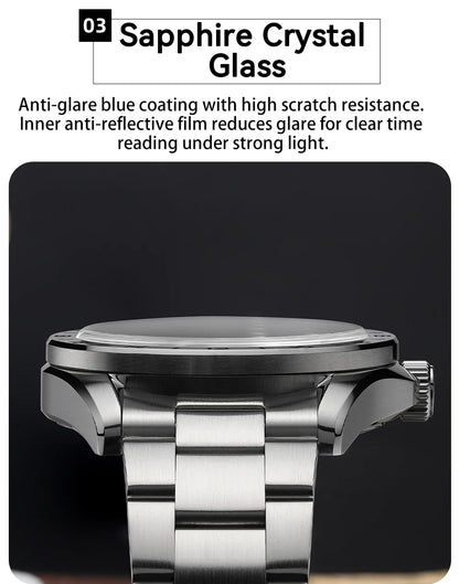 ADDIESDIVE Luxury Swiss Ronda GMT Watch 200M Water Resistant Dual Time Zone BGW9 Luminous 38mm Stainless Steel Quartz Movement