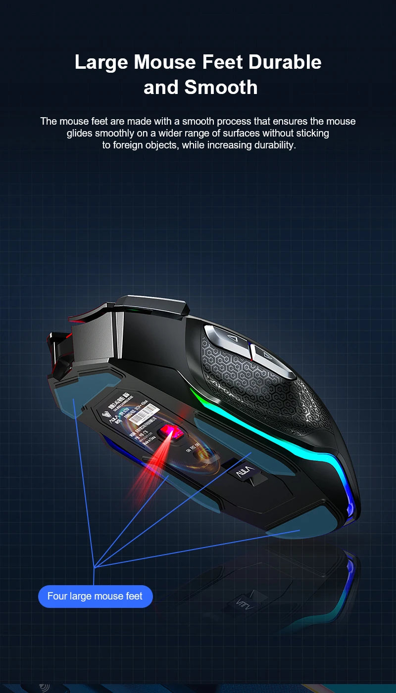 AULA SC550 gamingmus 2.4G trådlös makromus RGB-bakgrundsbelysning ergonomisk design e-sportmus PC-tillbehör
