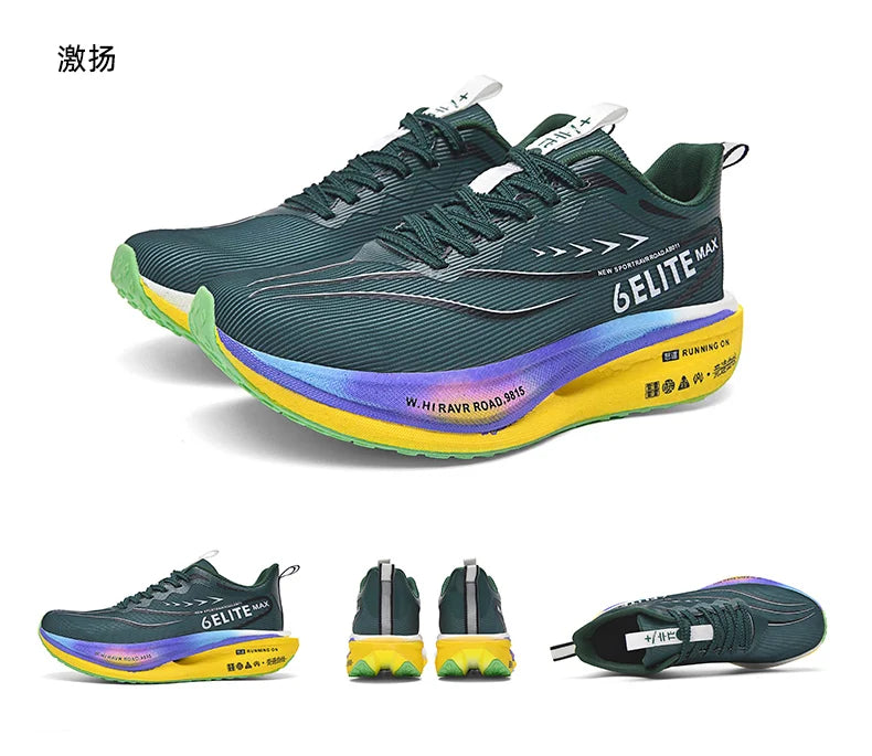 Men’s Running Shoes with Carbon Board, Specialty Marathon Sports, Breathable, Lightweight, Comfortable Women’s Athletic Non-Skid Sneakers