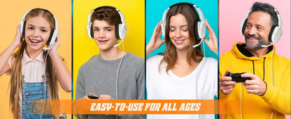 NUBWO HG04L Gaming Headset for PS5/PS4, Xbox Series X|S/Xbox One, Switch Clear Unidirectional Mic 3.5mm Jack Headphone for Gaming